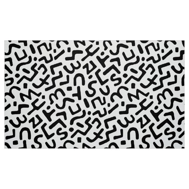 Abstraktes Muster 170822 - Schwarz auf Weiß Stoff (Fat Quarter (45,7 x 55,9 cm))
