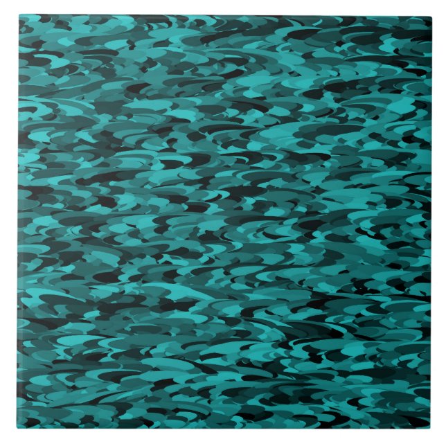 Abstraktes Muster Aquamarin Fliese (Vorderseite)