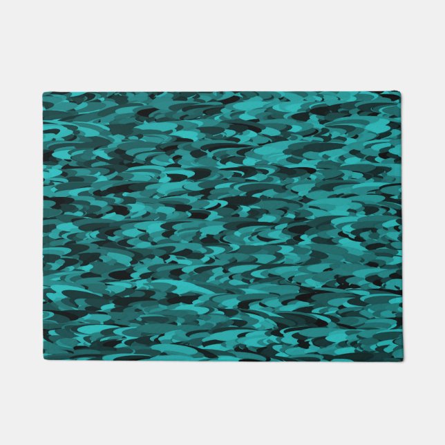 Abstraktes Muster Aquamarin Fußmatte (Vorderseite)