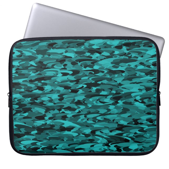Abstraktes Muster Aquamarin Laptopschutzhülle (Vorderseite)