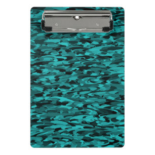 Abstraktes Muster Aquamarin Mini Klemmbrett