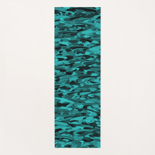 Abstraktes Muster Aquamarin Yogamatte (Vorderseite)