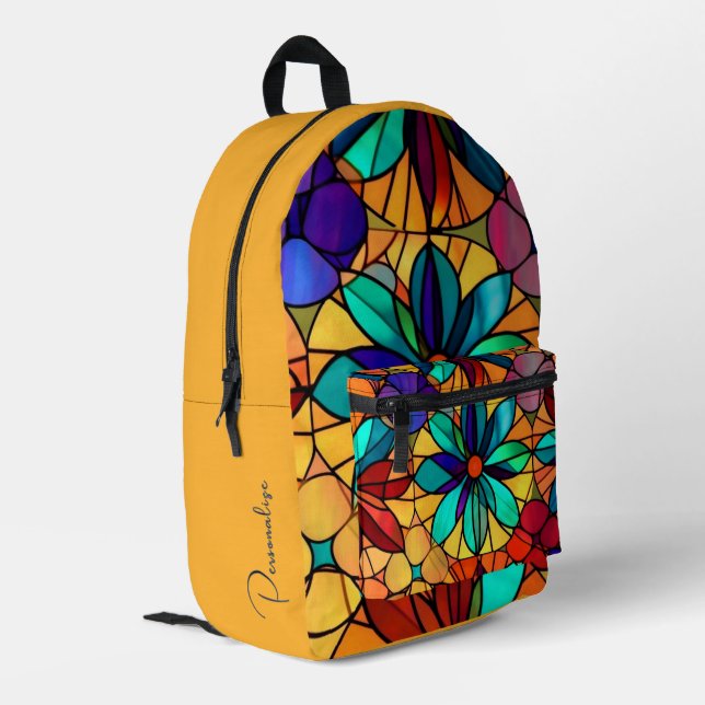Abstraktes Muster aus Hartglas Personalisiert Bedruckter Rucksack (Rückseitige Ecke links)