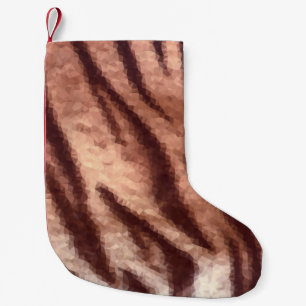 Abstraktes Muster aus Poly-Tiger. Natur Kleiner Weihnachtsstrumpf