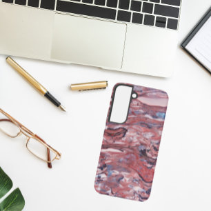 Abstraktes Muster aus rotem Mineralstein Samsung Galaxy Hülle