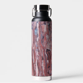 Abstraktes Muster aus rotem Mineralstein Trinkflasche