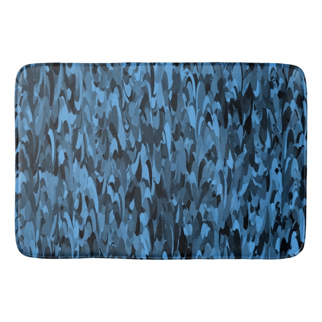 Abstraktes Muster Blau Badematte (Vorderseite)
