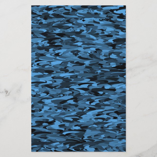 Abstraktes Muster Blau Briefpapier (Vorderseite)