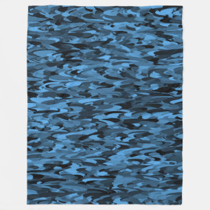 Abstraktes Muster Blau Fleecedecke