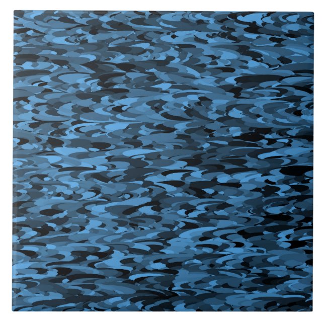Abstraktes Muster Blau Fliese (Vorderseite)