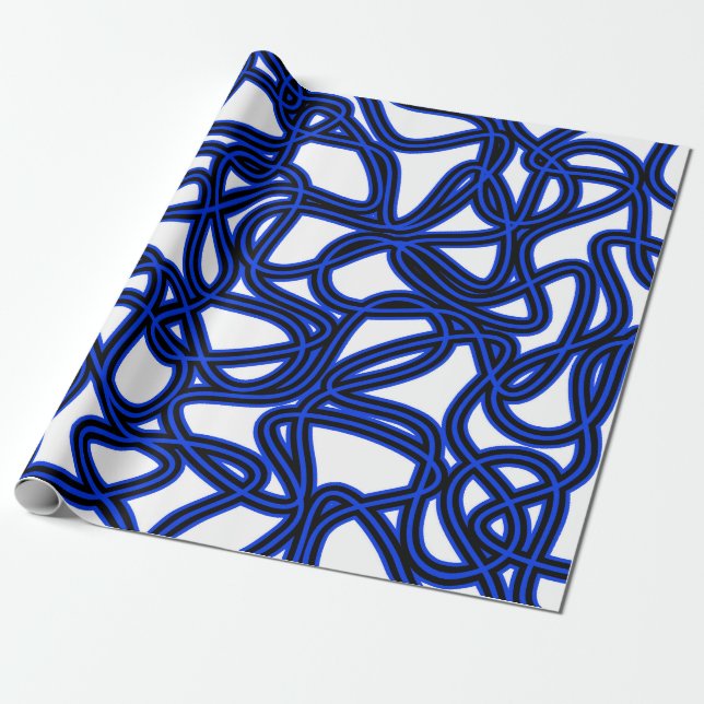 Abstraktes Muster - blau Geschenkpapier (Ungerollt)