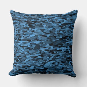 Abstraktes Muster Blau Kissen