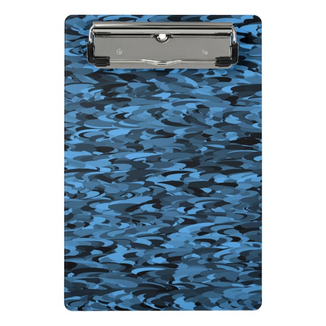 Abstraktes Muster Blau Mini Klemmbrett (Vorderseite)