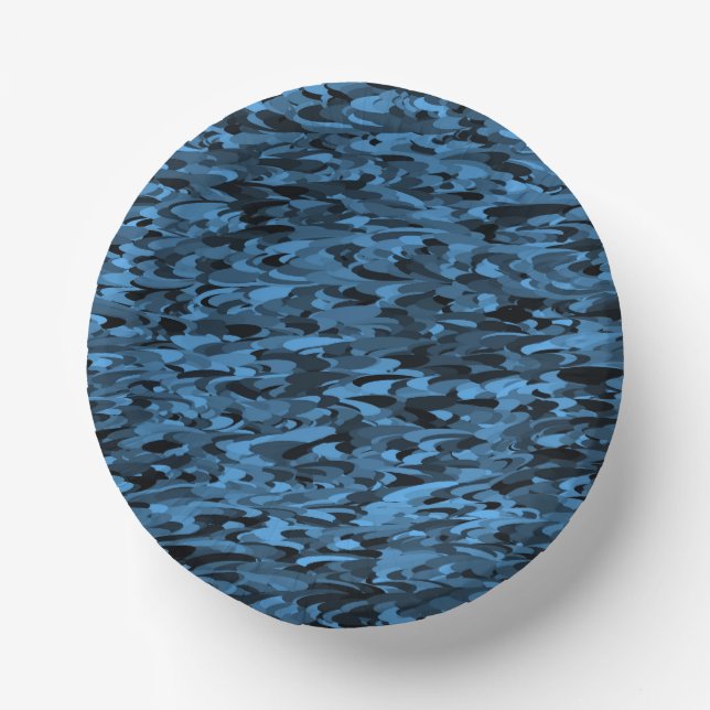 Abstraktes Muster Blau Pappteller (Vorderseite)