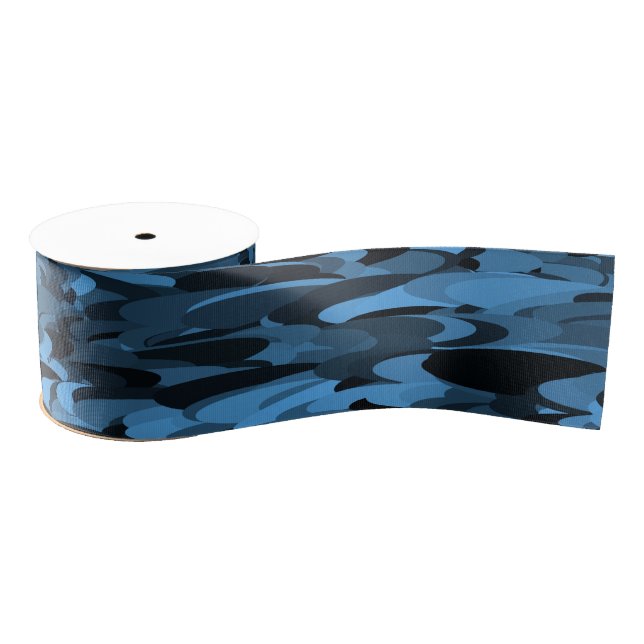 Abstraktes Muster Blau Ripsband (Spule)
