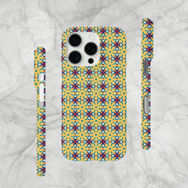 Abstraktes Muster, Blau, Rot, Beige, iPhone Case