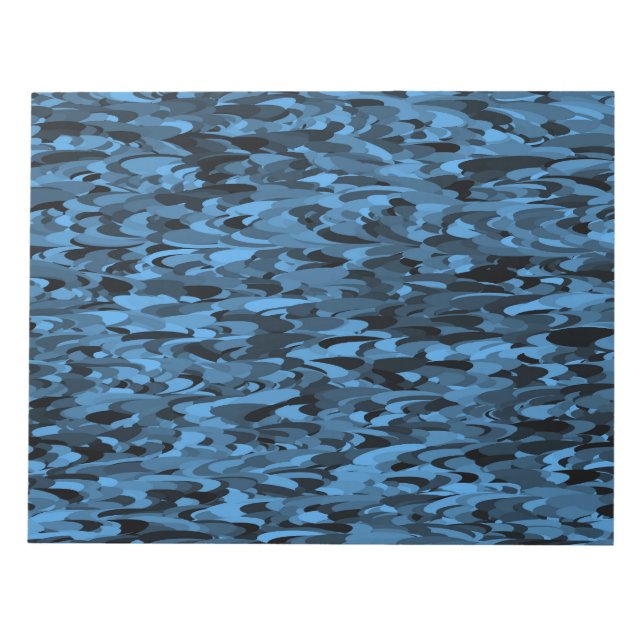 Abstraktes Muster Blau Schwarz Notizblock (Vorderseite)