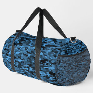 Abstraktes Muster Blau Schwarze Große Reisetasche Duffle Bag