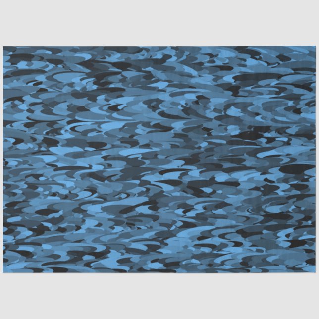 Abstraktes Muster Blau Seidenpapier (Vorderseite)