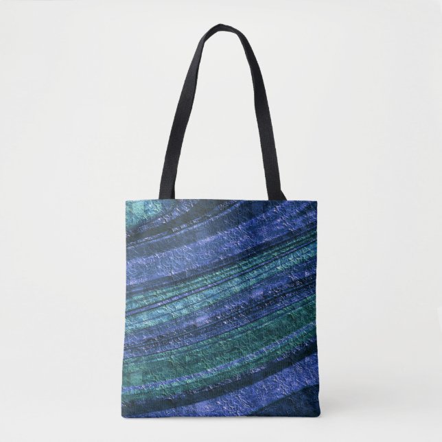 Abstraktes Muster, blau und grün, Textur Tasche (Vorderseite)