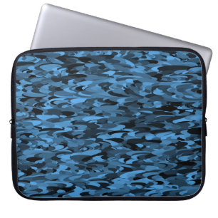Abstraktes Muster Blue Black Electronics Bag Laptopschutzhülle