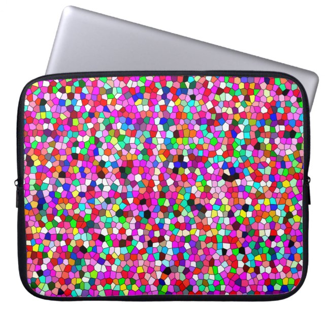 abstraktes Muster, bunte Mosaiktapete, Geomet Laptopschutzhülle (Vorderseite)