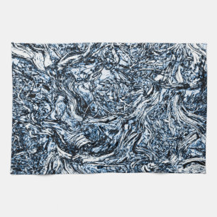 Abstraktes Muster der Navy Blue Nature Geschirrtuch