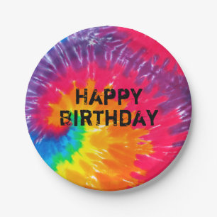 abstraktes Muster der psychedelischen gefärbte Kra Pappteller