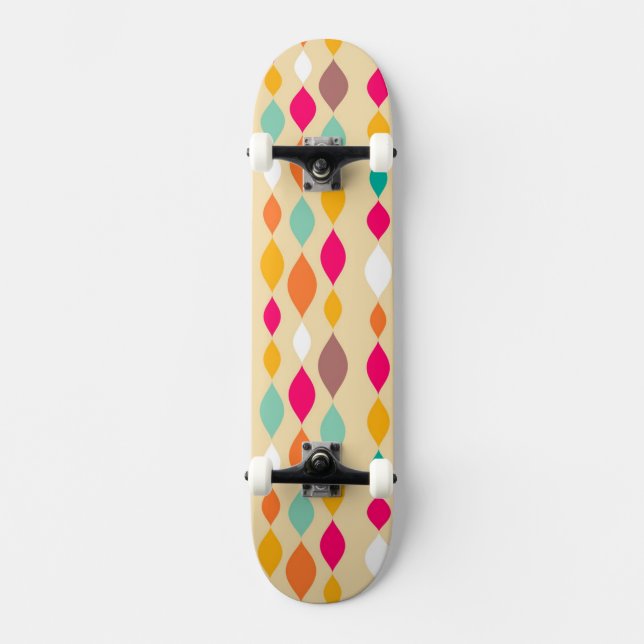 Abstraktes Muster der Retro Art Skateboard (Vorderseite)