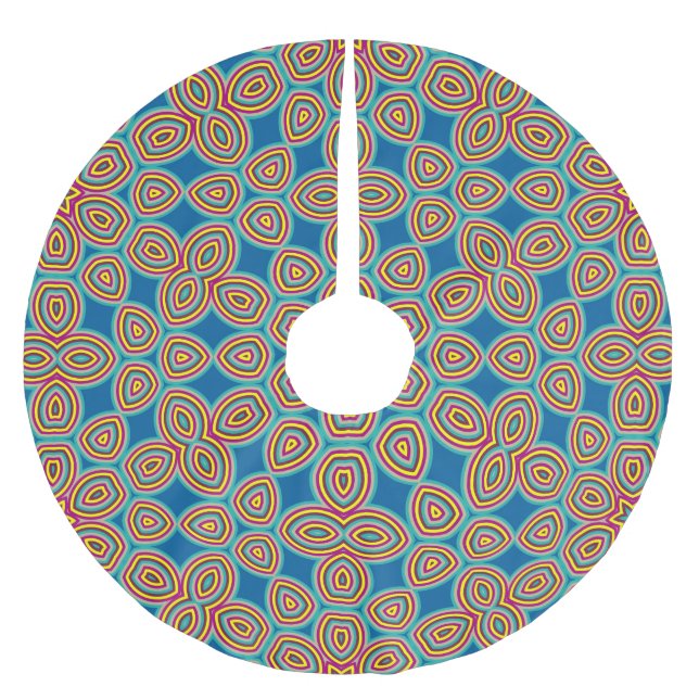 Abstraktes Muster der Retro Geometric Artistic #5 Polyester Weihnachtsbaumdecke (Vorderseite)