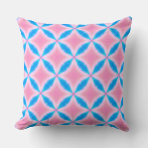 Abstraktes Muster der rosa und blauen Quadrate Kissen