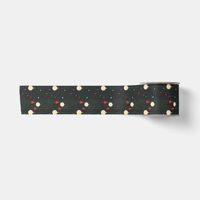 Abstraktes Muster der Weihnachtsschmuck Satinband (Vorderseite)