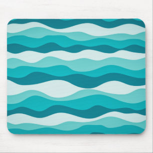 Abstraktes Muster des einfachen Blauen Ozeans  Mousepad