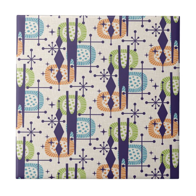 Abstraktes Muster des modernen Atomzeitalters Mitt Fliese (Vorderseite)