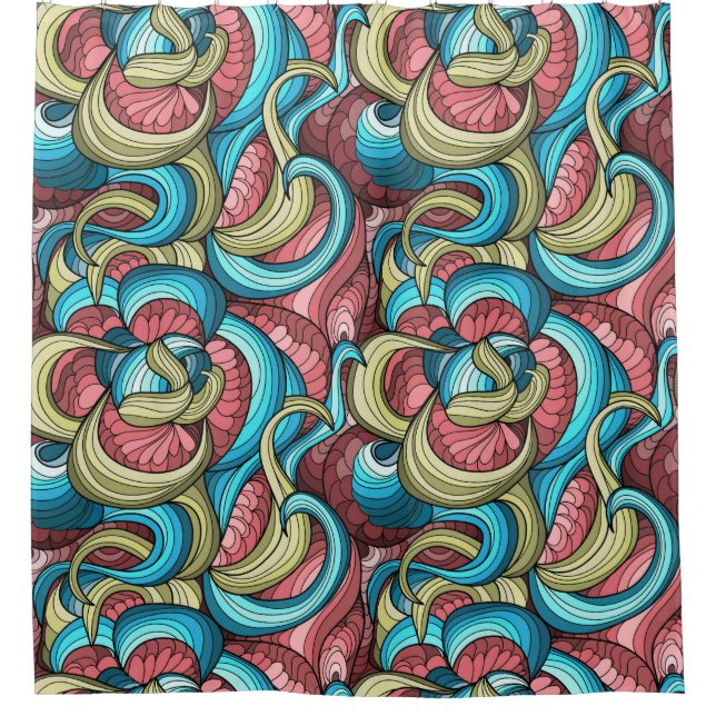 Abstraktes Muster Duschvorhang (Vorderseite)