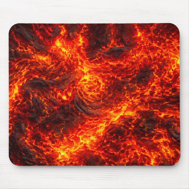 Abstraktes Muster eines geschmolzenen Lavastroms Mousepad (Vorne)