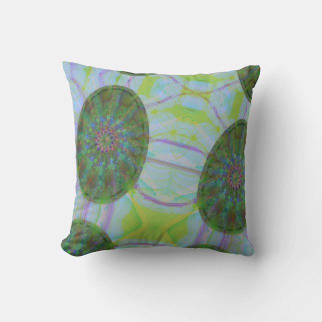 Abstraktes Muster farbenfrohe Ei Eleganter Wald Gr Kissen (Vorderseite)