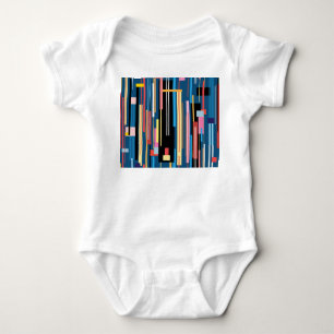 Abstraktes Muster für den Bright Strip Baby Strampler