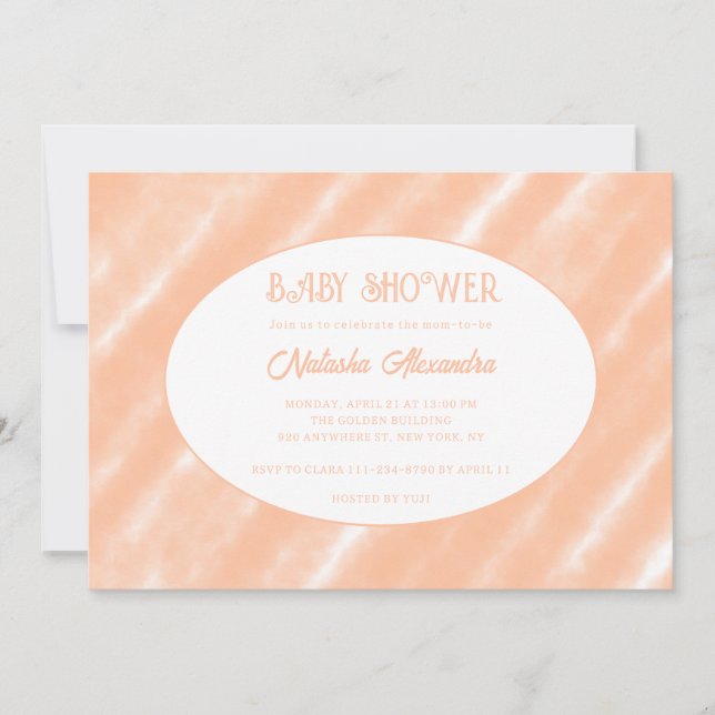 Abstraktes Muster für die Farbflora des Peach Fuzz Einladung (Vorderseite)