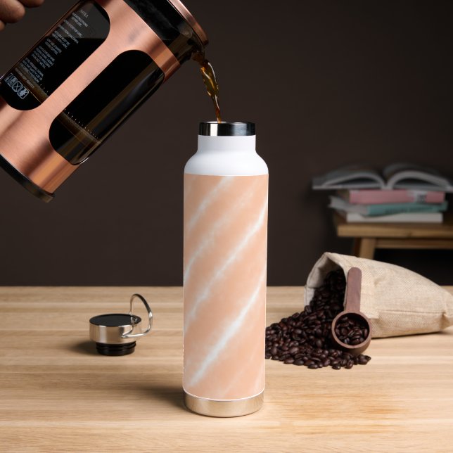 Abstraktes Muster für die Farbflora des Peach Fuzz Trinkflasche (Kaffee)