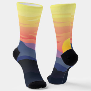 Abstraktes Muster für die Sonnenuntergangsanzeige Socken
