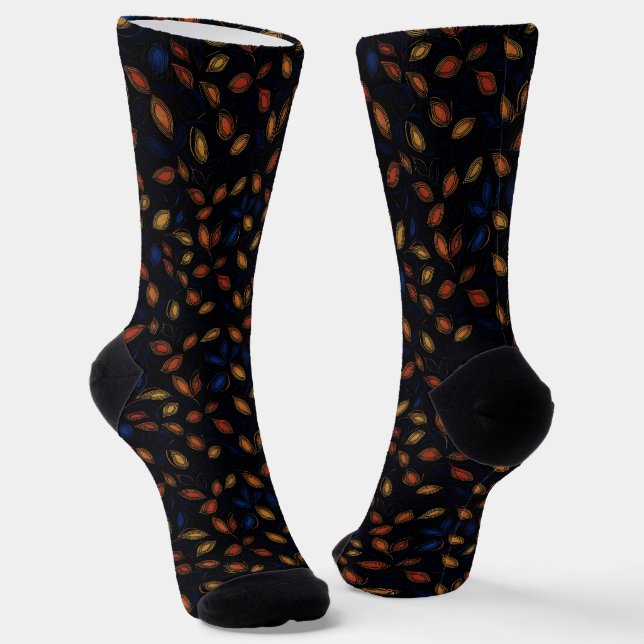 Abstraktes Muster für Herbstfarben Socken (Gewinkelt)
