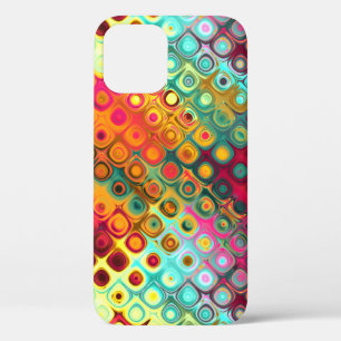 Abstraktes Muster für Red Liquid Rainbow Dots Case