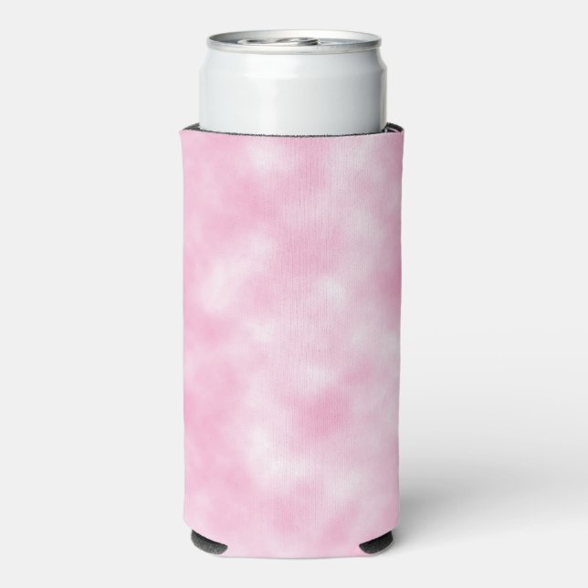 Abstraktes Muster für rosa und weiße Wolken Selters Dosenkühler (Seltzer Rückseite)