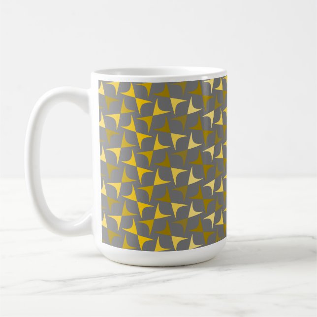 Abstraktes Muster gelb und grau Kaffeetasse (Links)