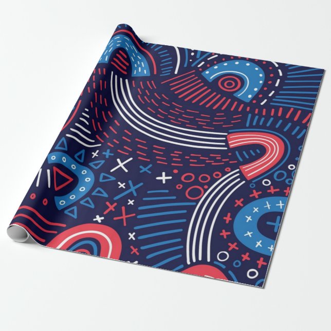 Abstraktes Muster Geschenkpapier (Ungerollt)