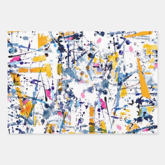 Abstraktes Muster Geschenkpapier Set (Vorderseite)