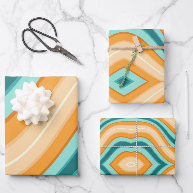 Abstraktes Muster Geschenkpapier Set (Vorderseite)
