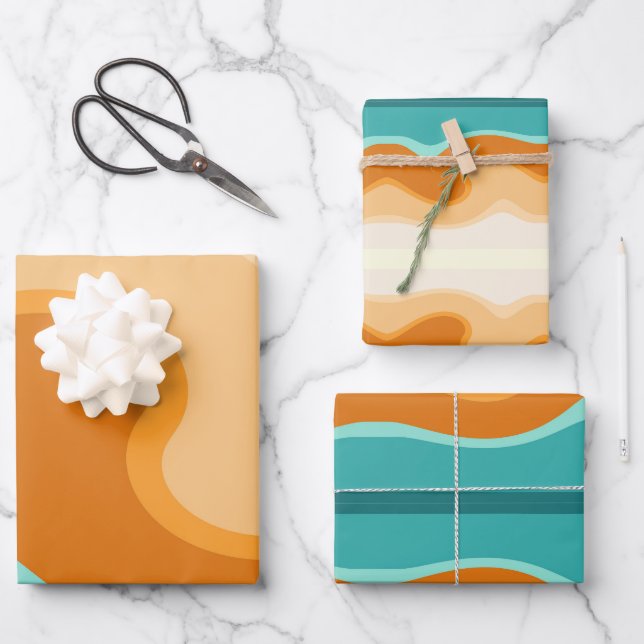 Abstraktes Muster Geschenkpapier Set (Vorderseite)