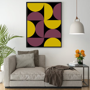 Abstraktes Muster im Mid-Century-Modern-Stil Lila Poster